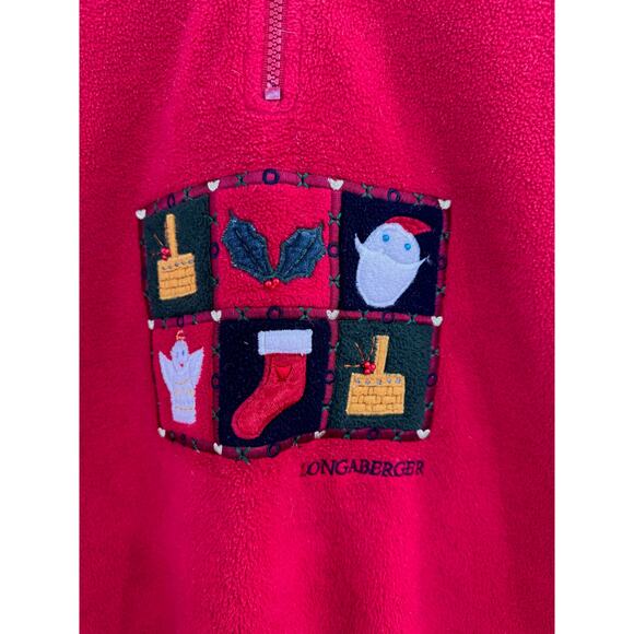 Vintage Longaberger Christmas Quarter Zip Fleece - Picture 2 of 10